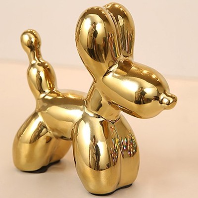 Ceramic Balloon Dog Statues Gold Modern Small Ceramic Animal Statues Decorati...