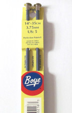 Boye Blueish Gray Aluminum Straight Knitting Needles Size US: 5, 14" Long - NOS