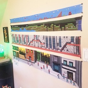 Double Dragon wall banner flag 5 foot tapestry 🐉 Classic NES game room pixels