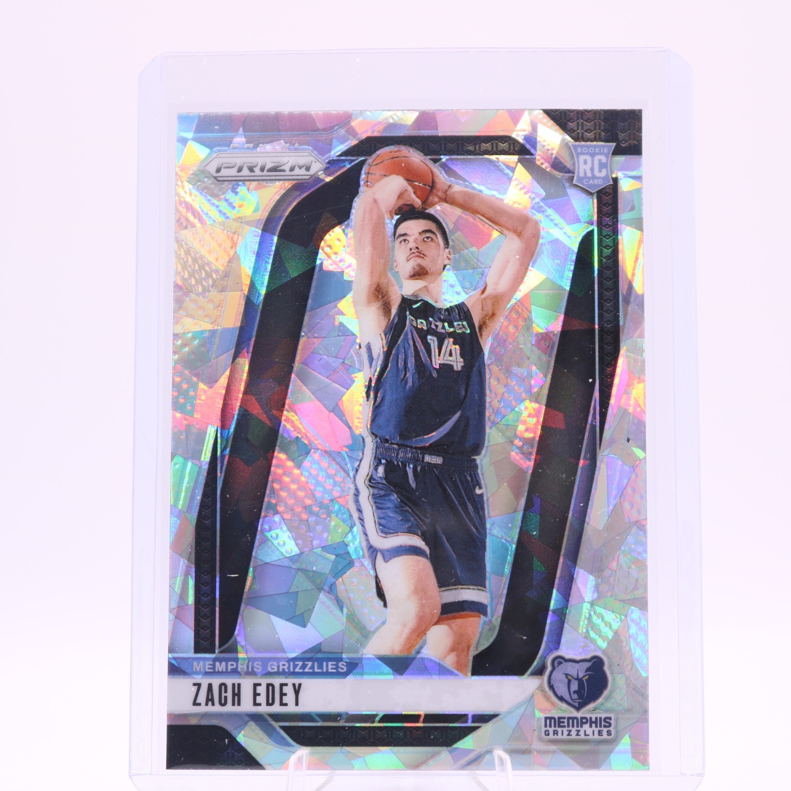 2024-25 Panini Prizm Zach Edey Silver Cracked Ice Prizm RC Rookie #249 Grizzlies