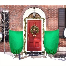 Adjustable drawstring anti-freeze cover for shrub cold protection