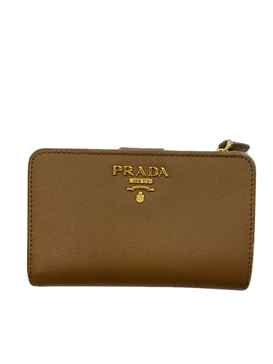 Prada BRW Leather Bi-fold Wallet for Women Plain Design