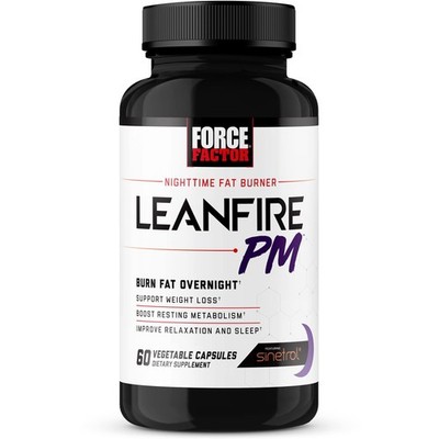 Force Factor LeanFire PM Weight Loss 60 Count (Pack of 1), White (Packaging)
