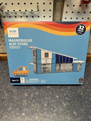 #ad ALDI Play Magnebuilds ALDI Store 32 Pieces Magnetic Building Set New $29.88