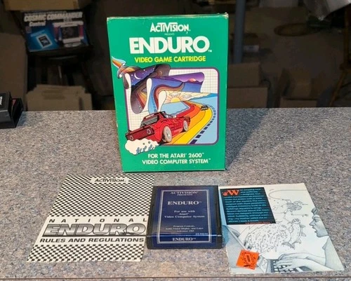 Atari 2600 Enduro Late Release Barcode CIB Complete In Box Tested Combine Ship