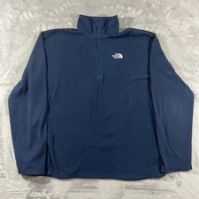 The North Face Jacket Mens Med Blue Fleece 1/4 Zip Pullover Polartec Lightweight