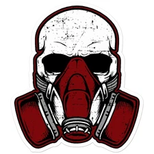 Skull Gas Mask - Vinyl Decal Sticker - Car Window Laptop - ebn7593
