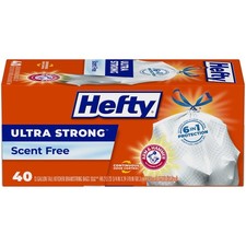 Hefty Ultra Strong 13 Gal Tall Kitchen Drawstring Trash Bags, Odor Control
