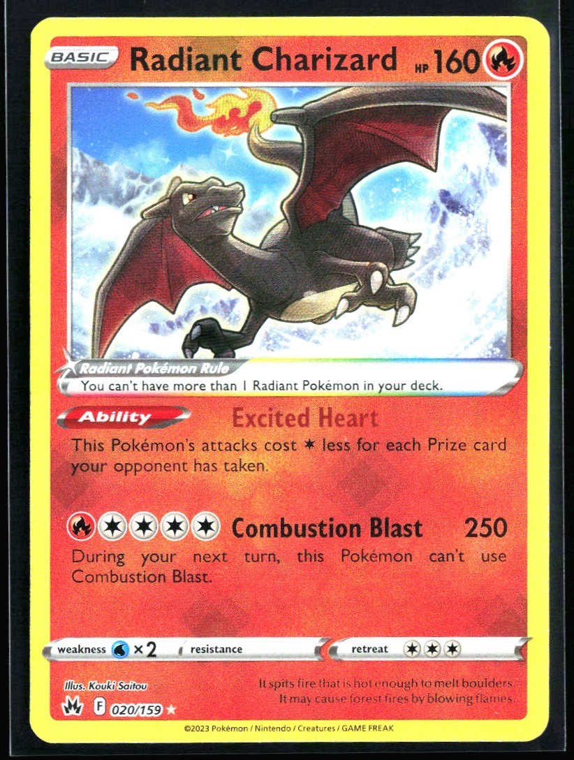2023 Sword & Shield - Crown Zenith Radiant Charizard #20 Holo Pokemon Card