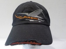 Vintage Air Show Buzz Demo Team Embroidered Black Airplane Destroyed Ball Cap