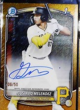 2025 Bowman Draft Gustavo Melendez Chrome Prospect Auto Gold Shimmer Refractor