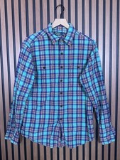 Polo Ralph Lauren Shirt Large Mens Blue Western Plaid Long Sleeve Woven
