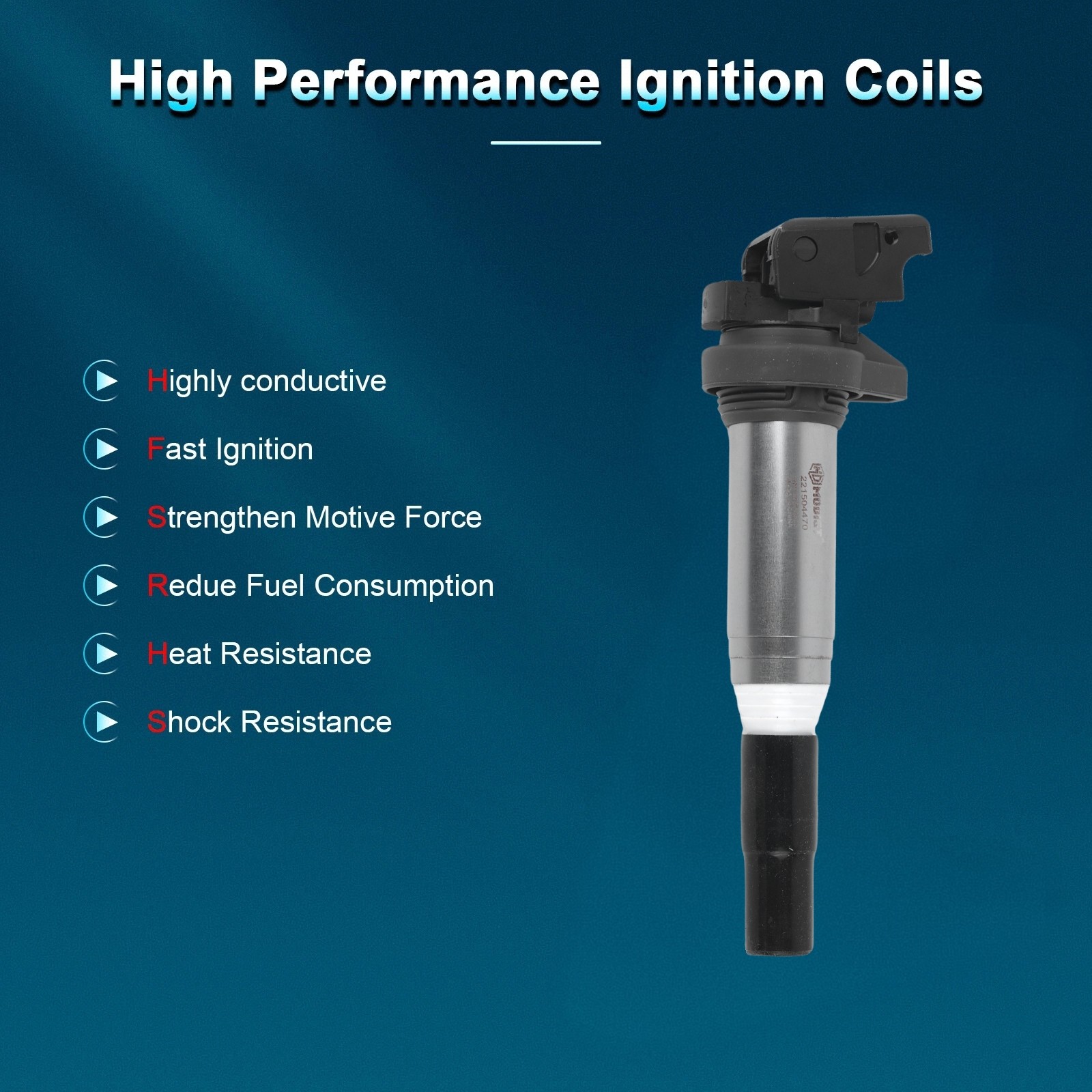 Black Premium Ignition Coil OEM 0221504470 6PCS For Rolls-Royce Ghost 2011-2012