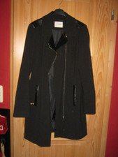 ORSAY Mantel schwarz mit Kunstleder Gr.: M 38 40 klassiker cool must have!!!