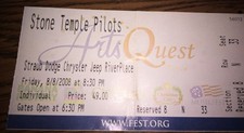 STONE TEMPLE PILOTS 2008 ticket stub STP Arts Quest Bham PA WEILAND