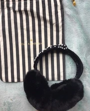 Lele Sadoughi Pearl Knot EARMUFFS Black OS New With bag Ear Muffs