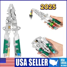 Efficient Folding Wire Stripper Cable Cutter Tool with Integrated Voltage Tester