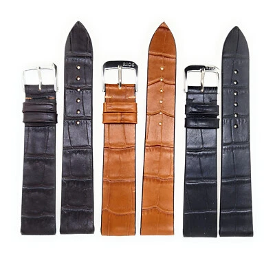 RIOS1931 XS Uhrenarmband Miami Uhrband 16 18 20mm Kroko Stil schwarz braun flach / 97