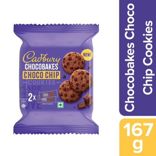 Cadbury Chocobakes ChocoChip Cookies 167 g, free shipping - 第 1/6 張圖片