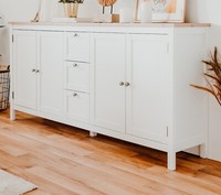 Sideboard Weiß Und Eiche Kommode Anrichte Landhaus Wohn Esszimmer MöBel Vestland