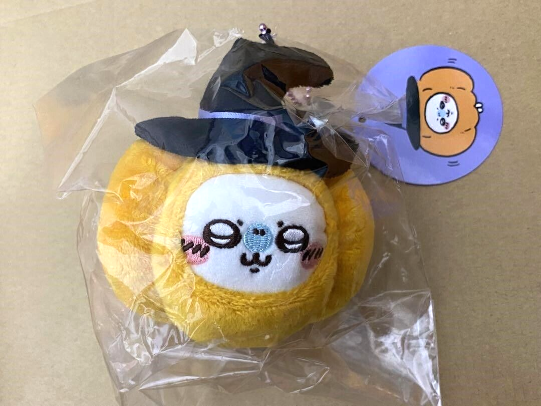Chiikawa Momonga Halloween Pumpkin Mascot Plush Key Chain 11cm New
