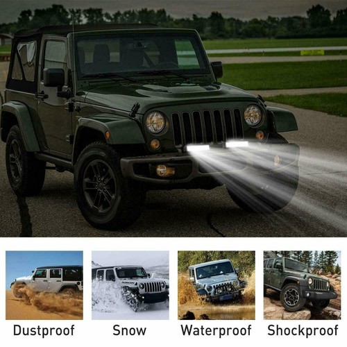 2pc 6" Inch LED Work Lights Bar Driving Flood Beam White for SUV Offroad 4WD ATV - Picture 11 of 11