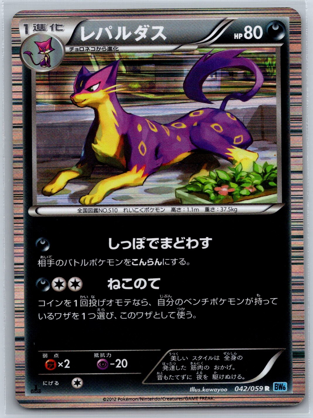 Liepard - Holo Rare - Freeze Bolt BW6 042/059 1st Ed Pokemon Card NM