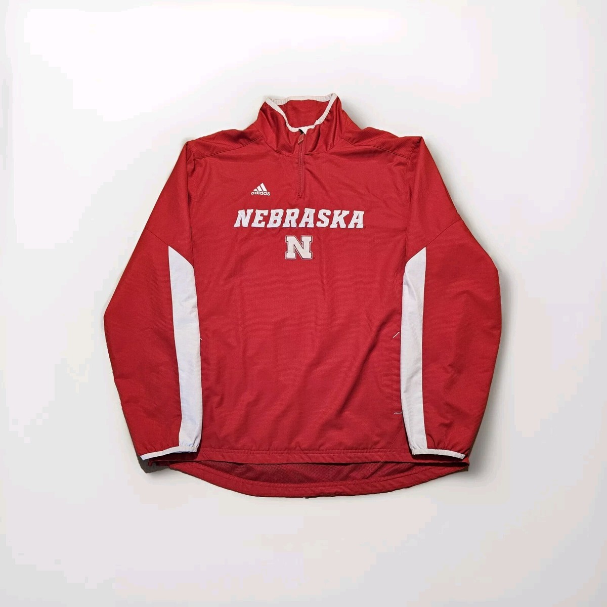 Adidas Scorch Red Nebraska Cornhuskers Windbreaker Pullover 1/4