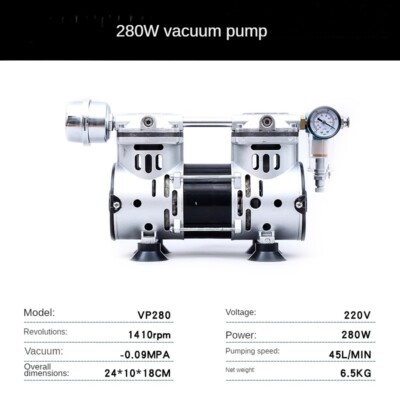 Pompe à Vide Sans Huile 200W - 60 L/min - Pour Labo - 110V US - Neuf