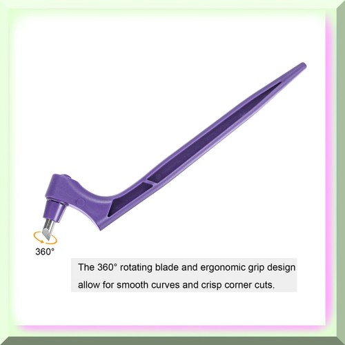 Purple Scrapbook Cutter with 360 Degree Rotating Blades and Stainless Steel Cutt - 第 4/7 張圖片