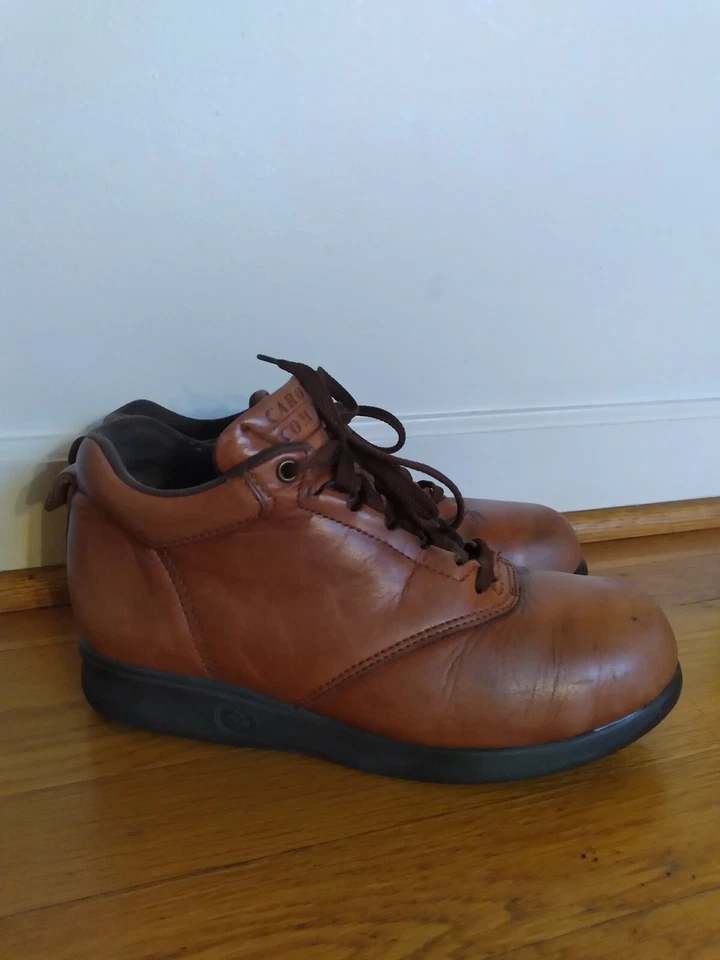 Zapatos de mujer Carolina Comfort vintage de cuero marrón con cordones punta de acero 6,5 M Foto 2 de 4