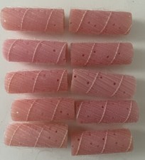 Vintage Set 10 Pink Fuzzy Hair Rollers Curlers 7/8" Barrel Plastic Retro