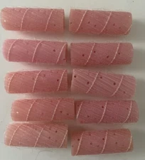 Retro Vtg Set 10 Pink Fuzzy Hair Rollers Curlers 7/8" Barrel Plastic