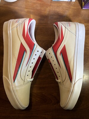 Size 11 VANS Old Skool x David Bowie Aladdin Sane White 2019