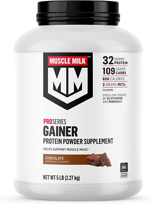 Muscle Milk Gainer Protein Powder, Chocolate, 32g Protein, 5 Pound