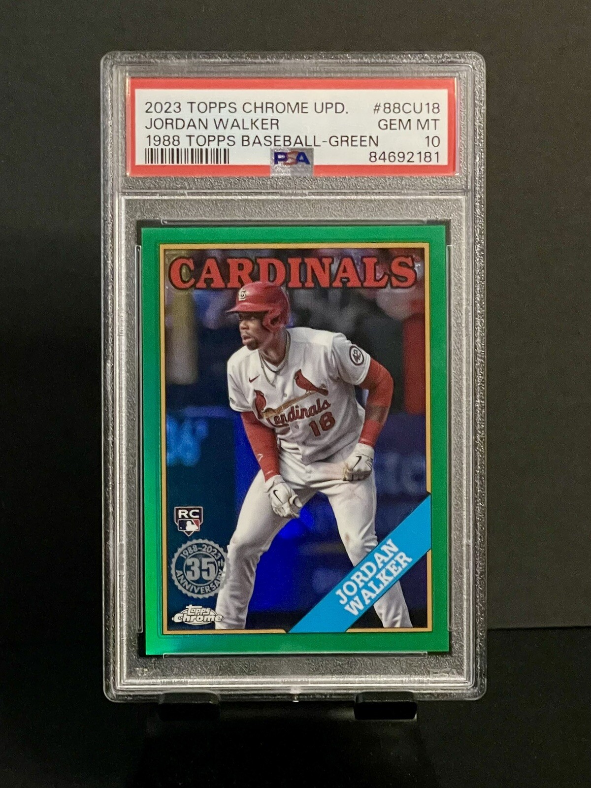 2023 Topps Chrome Update JORDAN WALKER RC 1988 Green Refractor /99 PSA 10