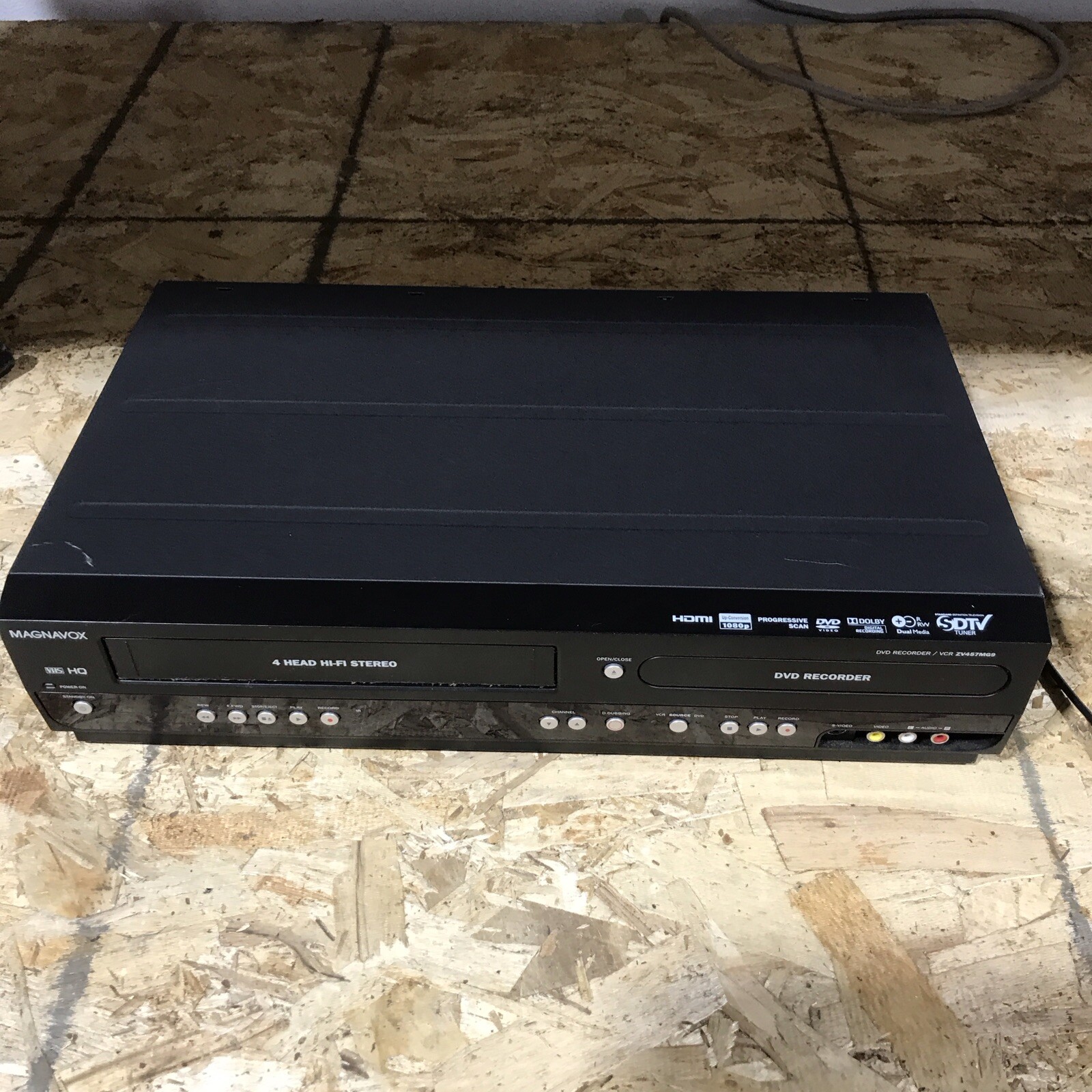 Magnavox ZV457MG9 A VCR/DVD HDMI Recorder Combo Tested Working No