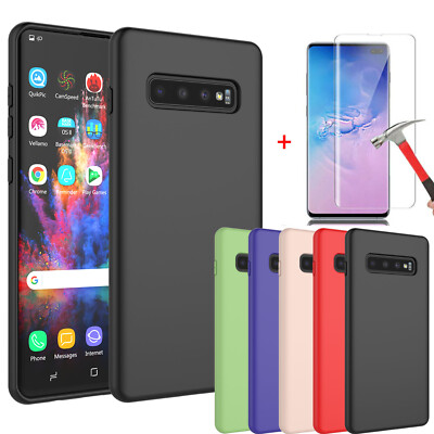 For Samsung Galaxy S10/ S10e /S10Plus Silicone Phone Case Cover Screen  Protector