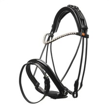 Horsecode Trense Moonlight diamond Warmblut  rundgenäht Strass schwarz Lack WB
