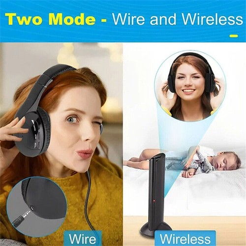 Wireless TV Headphones 5 In 1 Home Headset For TV Watching TV Ear Microphone - Picture 5 of 17