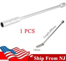  Silver Socket Removal Tool Joint 3/8" 14mm Magnetic Thin Wall Spark Plug Sleeve