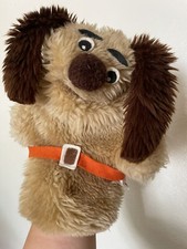 1977 Russ Berrie Cedric Tan Dog Puppet Plush Stuffed Animal Toy