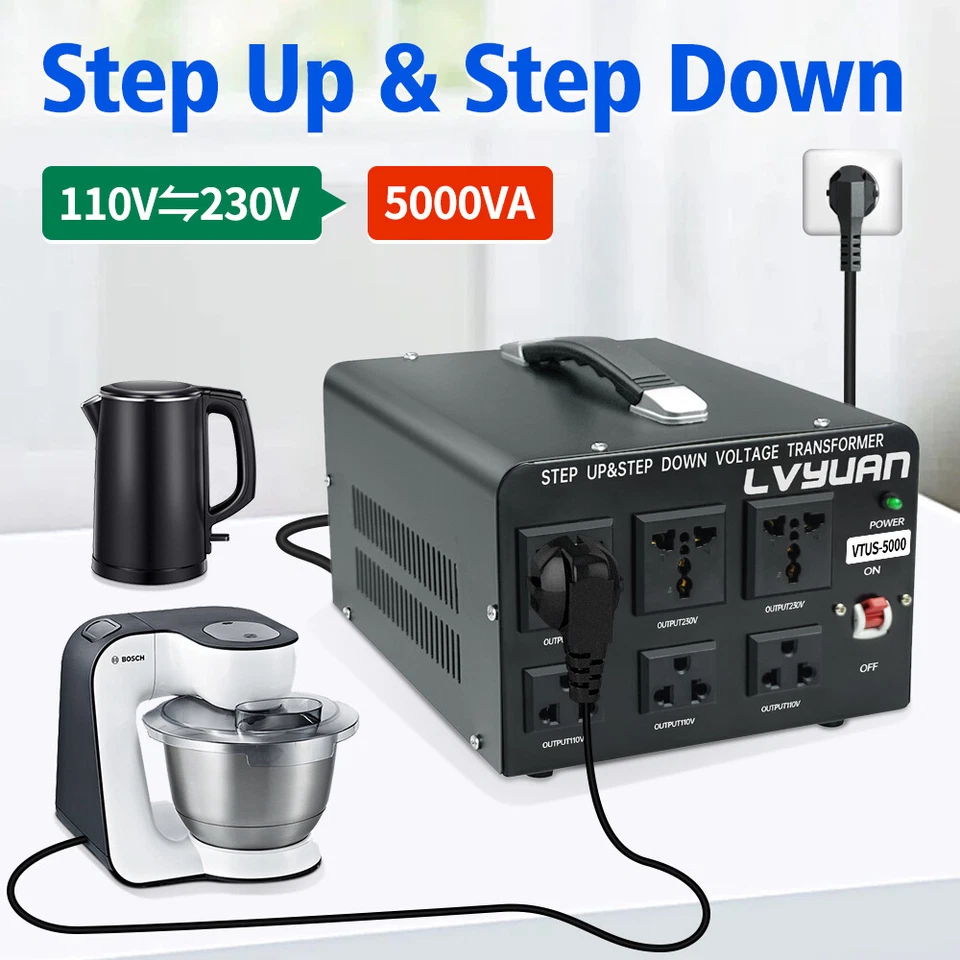 5000W Step Up & Down Voltage Transformer Converter 110V to 220V & 220V to 110V - Image 3 of 4