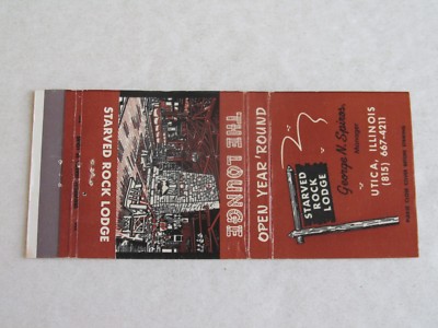 V57 Vintage Matchbook Cover Starved Rock Lodge Utica IL Illinois