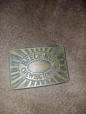 Vintage Advertising Beech-Nut Chewing Tobacco Gold Tone Metal Belt Buckle