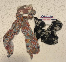 Vintage 90s Goody Cultural Exchange Twist Wrap Scrunchie Hair Tie x2 Y2K