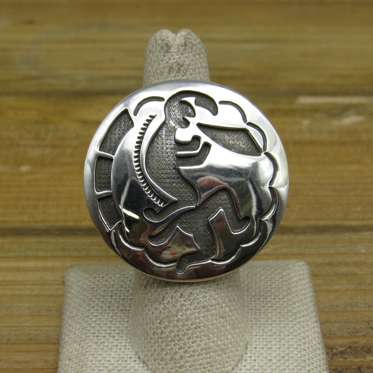 アクセサリー Kokopelli Native American Indian Ring Vintage Sterling Silver Overlay Native American Kokopelli Ring