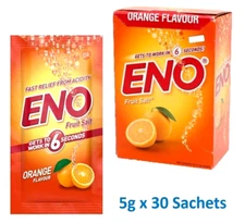 Eno Natural Fruit Salt Antacid Powder - Orange Flavor (30x5g Sachets) Free Ship