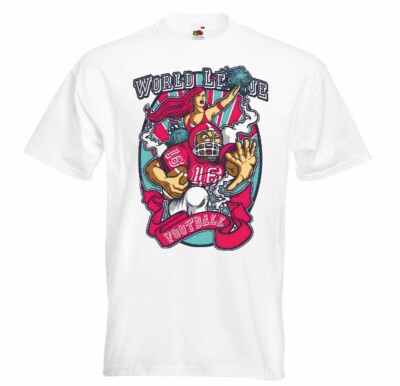T-Shirt FOOTBALL WORLD LEAGUE Fussball AMERICAN FOOTBALL TEAM COLLEGE FOOTBALL