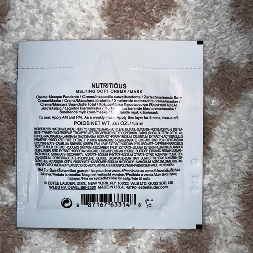 Estee Lauder Nutritious Melting Soft Creme Mask SAMPLE 0.05 oz 1.5ml New - Picture 2 of 2